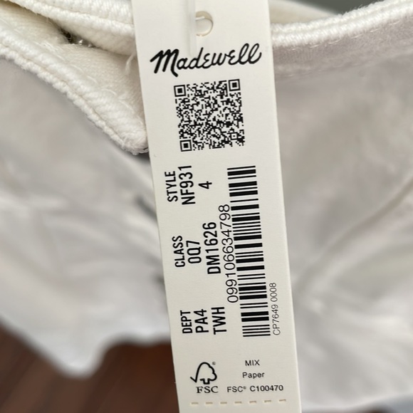 Denim Button-Front Mini Dress in Tile White NWT SOLD OUT STYLE SIZE 4 - Picture 8 of 9